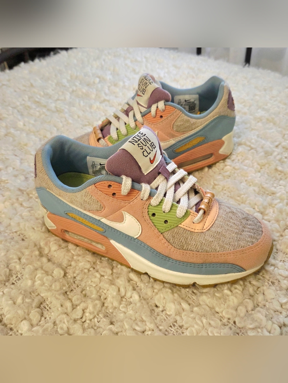 Nike Air Max 90 SE Sun Club Pastel Multicolor Womens Size 7.5 Sneaker DJ9997-100 - Picture 3 of 14
